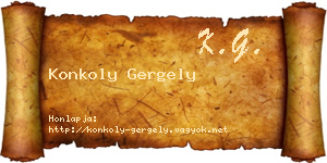 Konkoly Gergely névjegykártya